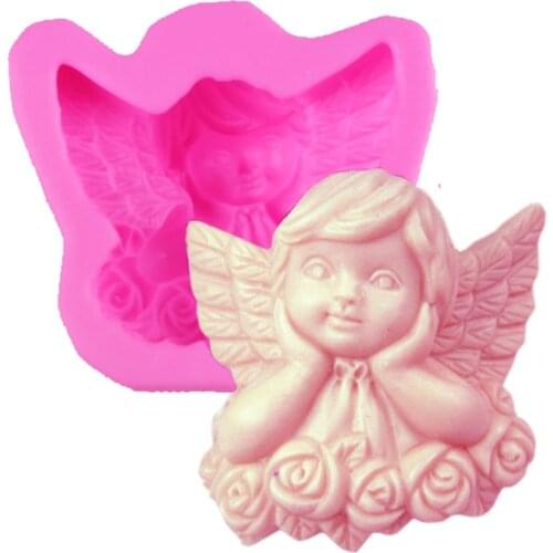 3D Angel girl Handmade soap silicone mould , silicone mold candle molds cupcake baking tools for cake decorating F0771