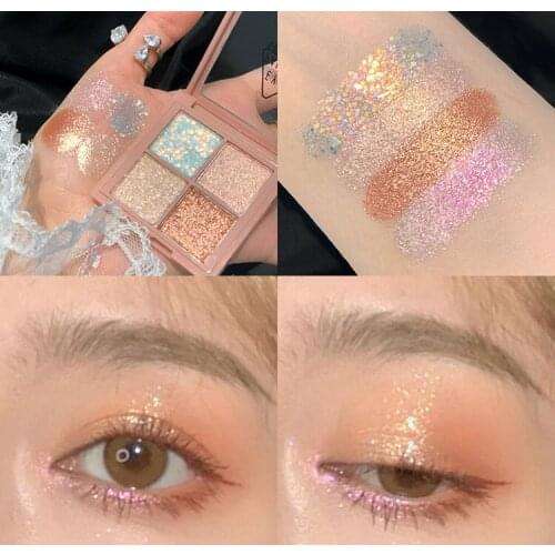 4 Color Glitter Metallic Luminated Eyeshadow Palette Shimmer Matte Bright Highlight EyeShadow Pallete Makeup Palette Cosmetic