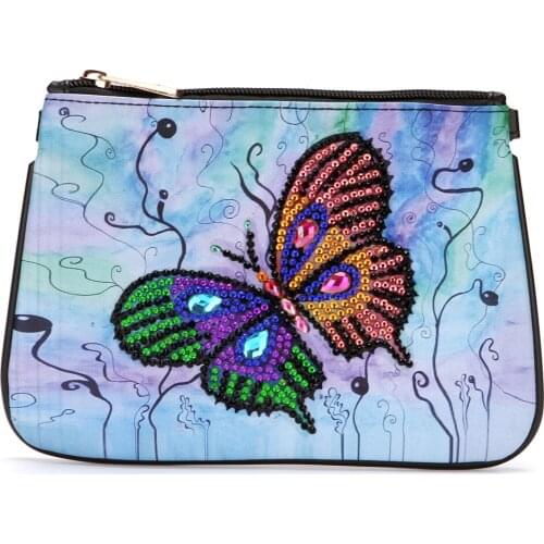 5D Diamond Painting beautiful Butterfly Flower Leather Crossbody Chain Bags DIY Diamond Embroidery Bag Purse Pouch