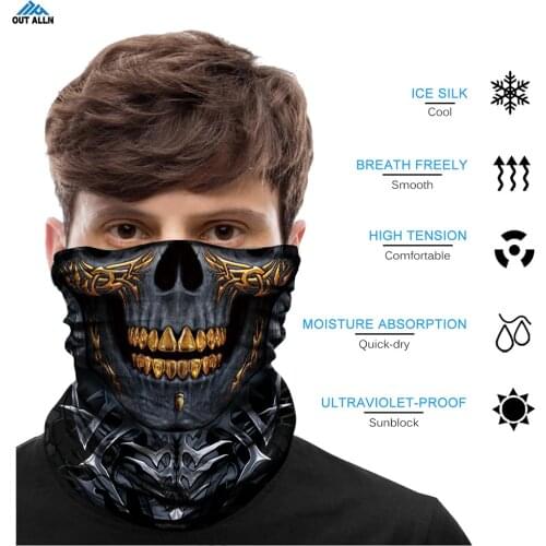 Bandana Ciclismo Schlauchschal Buff Cuello Tube Neck Gaiter Tactical Bufanda Motorcycle Face Shield Chustka Half Mask Snood Men