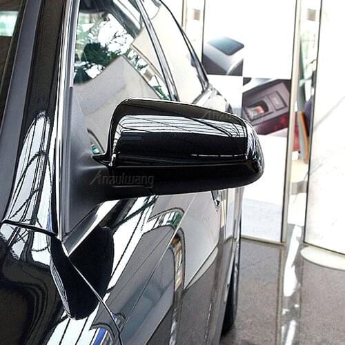 For Audi A3 S3 8P A4 B7 B6 A6 S6 4F C6 Side Mirror Caps Covers S3 S4 S6 A3 Sportback Glossy black 2003 2004 2005 2006 2007