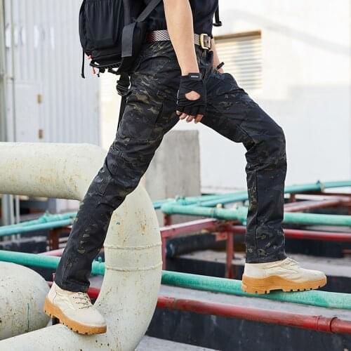 Men Tactical Waterproof Pants Military Work Ripstop Cargo Trousers Outdoor Hunting Fishing Hiking Training Camouflage Pants XXXL