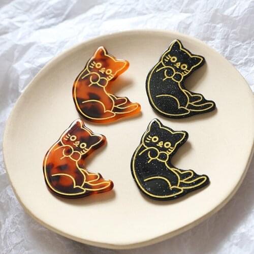 2021 New 40pcs/lot cute cartoon animals naughty pets cats shape acryic/Acetic acid beads diy jewelry earring/garment accessory