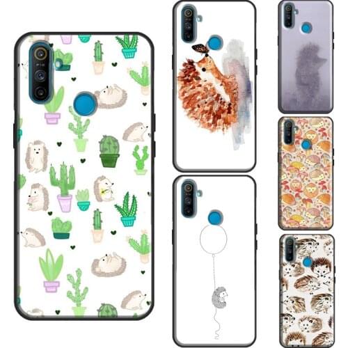 Hedgehog and Balloon Case For OnePlus 8T 7T Nord 7 8 9 Pro Cover For Realme C3 C15 C21 7i Q3 6 7 8 Pro GT Neo