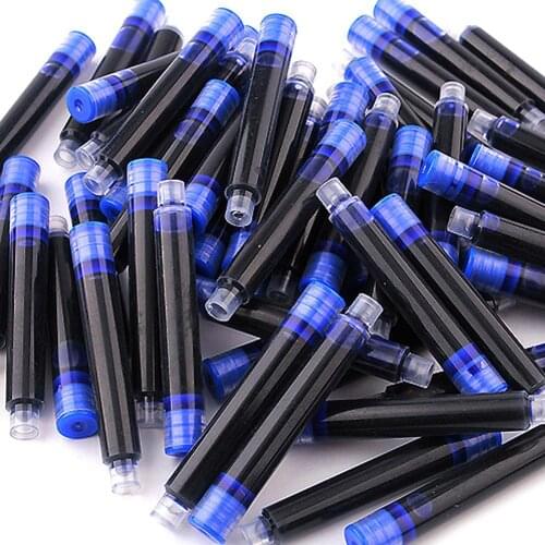10pcs/Pack 3.4/2.6mm Caliber Ink Cartridges For Ink Pen Black/Dark Blue/Red/Blue Fountain Pens Ink Sac School Supplies