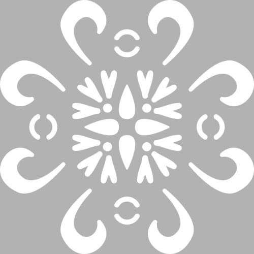 Flower-5 Stencil Design, Painting Template 30x30 Cm, Walls, Tiles, furniture For Easy and Practical Pattern Application