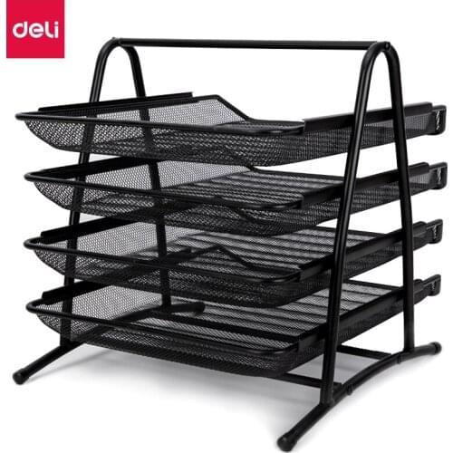 Deli business four-layer metal file tray can move back and forth high quality file holder office organizer school supplies 9184