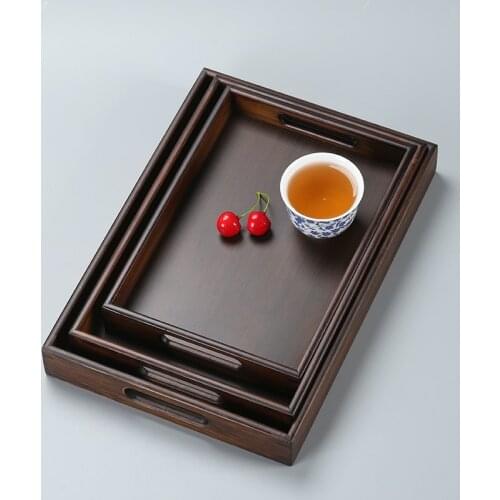 Solid Wood Wood Rectangular Bowls Plates For Food Snack Tea Coffee Cocktail Meals Fruit Trays Home Garden Decoration Crafts
