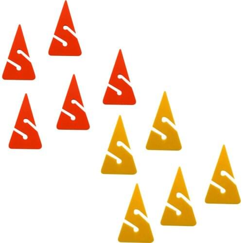 10 Pieces Orange and Yellow Triangle Shaped PVC Line Arrow Markers for Scuba Diving Cave Wreck Dive