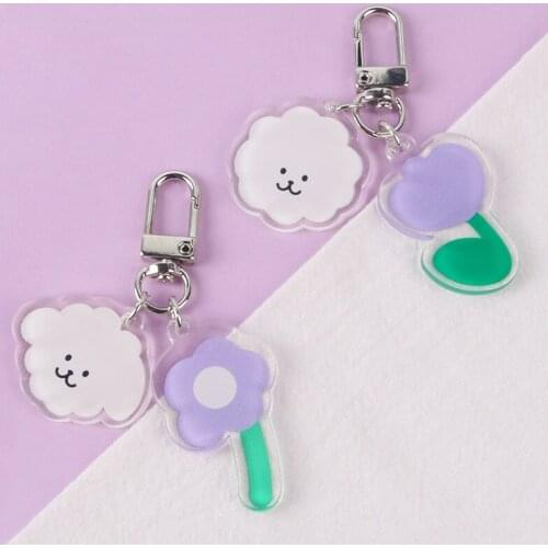 Cute Flower Aniaml Keychain Hearts For Airpods Case Kawaii Cartoon Charms For Samsung/Xiaomi/Huawei Earphone Case Cover Decor