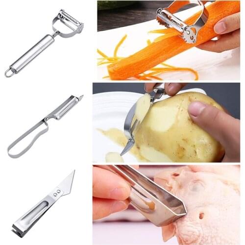 Potato Grater Julienne Peeler Set Stainless Steel Fruit Vegetable Peelers with Swivel Blade Zesters Grater Kitchen Tools