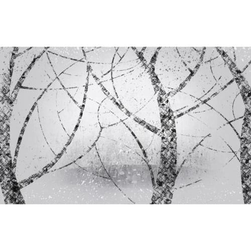 3d murals wallpaper for living room Black and white abstract tree background wall minimalist background decorative painting