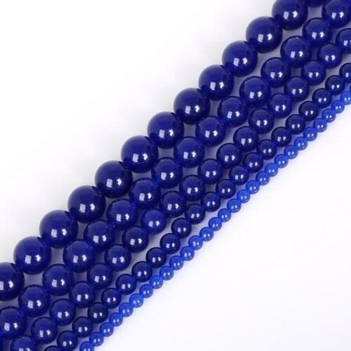 New Arrival 2020 Dark Blue Natural Spacer Beads for Making Jewelry 4MM 6MM 8MM 10MM 12 MM Wholesale