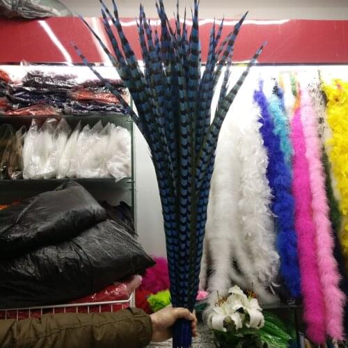 Wholesale 100pcs Beautiful Sky Blue copper chicken feathers 20-22 inch/50-55 cm stage performances decoration