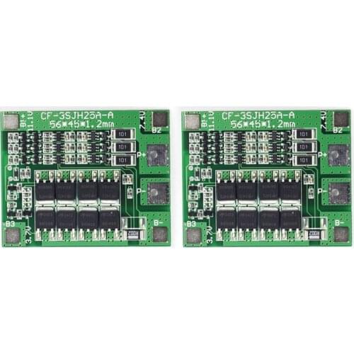 3 Series 12V18650 Battery Protection Board 11.1V 12.6V with Balanced 25A Overcurrent Overcharge Overdischarge Protection