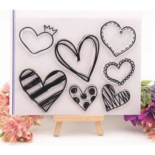Hearts Shape Clear Transparent Rubber Stamp Seal For DIY Stationery Scrapbooking Card Making Album Decoroation Crafts Supplies