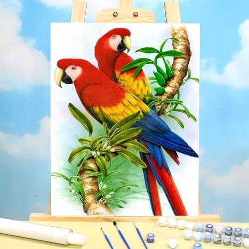 Bird Parrot Animal DIY Paint By Numbers Package Oil Paints 40*50 Canvas Pictures Home Decoration For Children For Drawing Art