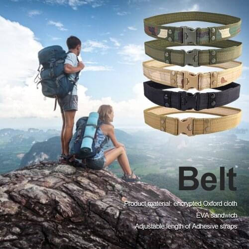 130cm Mens Belt Combat Belt Quick Release Adjustable Canvas Waistband Outdoor Hunting Trainer Camouflage Fashion Waist Strap