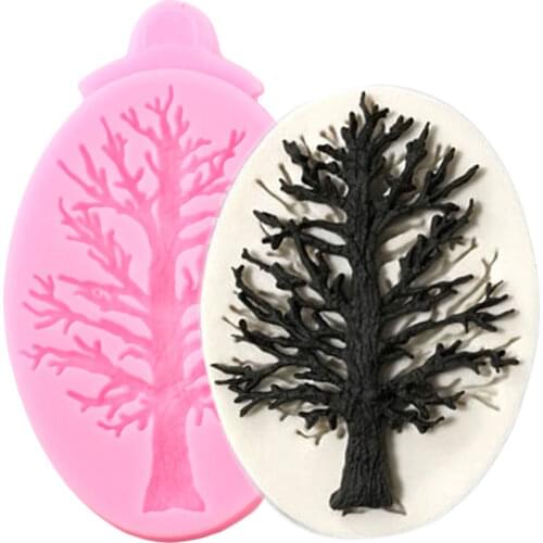 Tree Shape Silicone Mold Branches Cupcake Topper Fondant Cake Decorating Tools Cookie Baking Candy Polymer Clay Chocolate Moulds