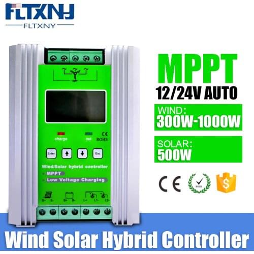 FLTXNY Wind Solar System MPPT Hybrid Controller for Wind Turbine Generator 300W 400W 600W 800W 1000W 12V 24V with Dump Load