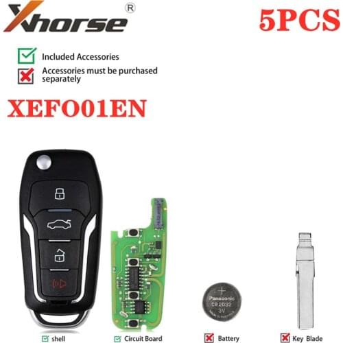 XHORSE XEFO01EN Super Remote Key for Ford Style Flip 4 Buttons Built-in Super Chip English Version