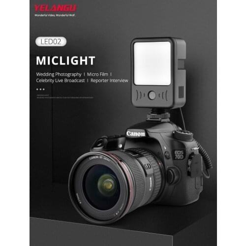 Microphone Recording LED Video Light 2000mAh Built-in Battery Type-C Charging 6500K with Photography for Tiktok Vlogging