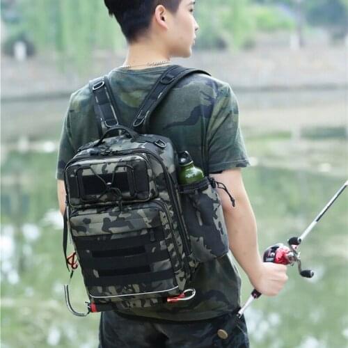 Tactical Military Fishing Bag Camping Backpack Chest Sling Outdoor Hiking Army Fishing lure Box Accessary Bag Molle Bag XA663+WA