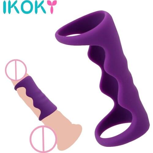 IKOKY Cock Rings Male Penis Rings Chastity Device Delay Ejaculation Sex Products Sex Toys for Men Soft Elastic Silicone