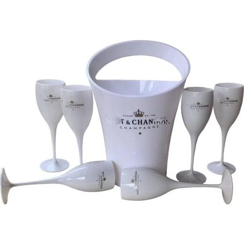 Ice Bucket and Wine Glass Acrylic Goblets Champagne Glasses Wedding Wine Bar Party Wine Bottle Cooler Decanter Home Bars