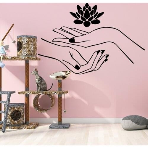 Nail salon flower Spa Salon Vinyl Wall Stickers Wallpaper For Beauty Salon Massage wall sticker for Room Decoration Mural Poster