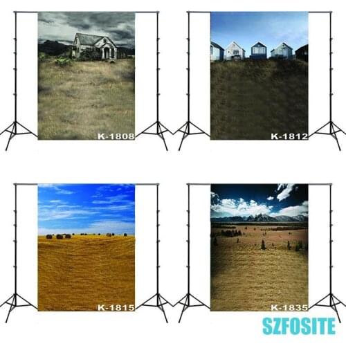 Photography Background Blue Sky Meadow Picture Beautiful Fall Scenery Adults and Child Studio Shot Wedding Photos Vinyl Backdrop