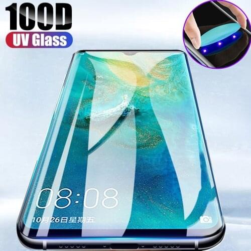 UV Liquid Full Glue Tempered Glass For Samsung Galaxy S20 S10 Plus Lite S11E S10E Note 10 8 9 Plus 5G UV Screen Protector Films