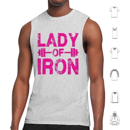 Lady Of Iron Tank Tops Vest Sleeveless Workout Fitness Gym Bodybuilding Wod Exercise Motivation Motivational