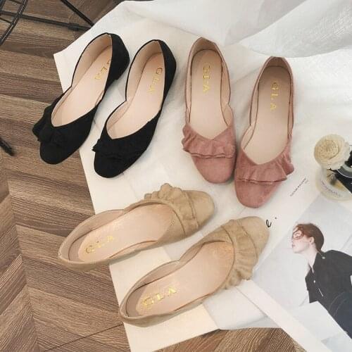 New vintage women flats casual tenis Mocassins nubuck leather flat shoes woman summer ballet flats sapatos femininos W33-63