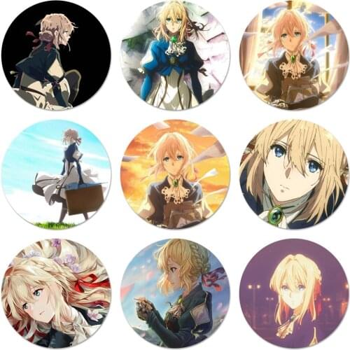 Violet Evergarden anime girl Badge Brooch Pin Accessories For Clothes Backpack Decoration gift 58mm
