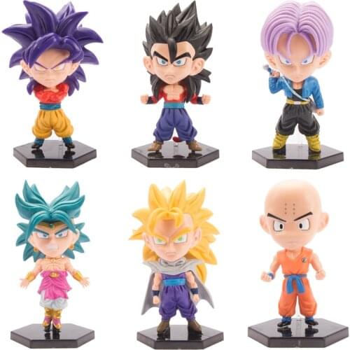 1 pcs Random style Dragon Ball Z Anime Figures Action Son Goku Figma Torankusu Doll Vegeta Model Q Version Super Saiyan Toys