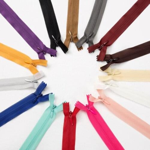 100pcs/lot 3# Invisible Zippers Lace Nylon Coil Pillow Bag Trousers Skirt 25CM 30cm 35cm 40cm Sewing Accessories Wholesale