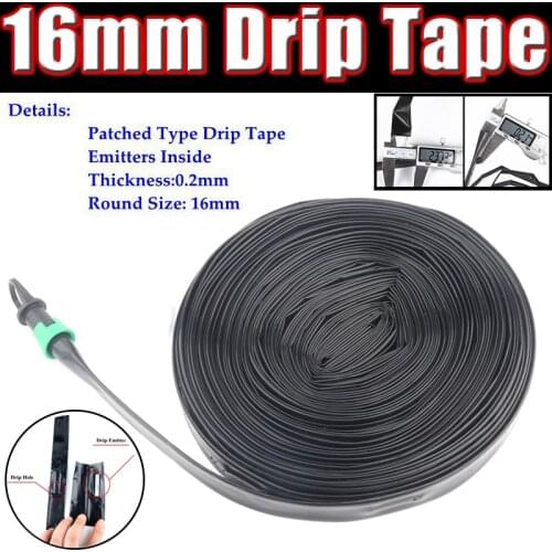 20~100M 16*0.2mm 1-Hole Patch Type Irrigation Drip Tape Fruit Tree Greenhouse Drip Hose Micro Irrigation System Seepage Pipe
