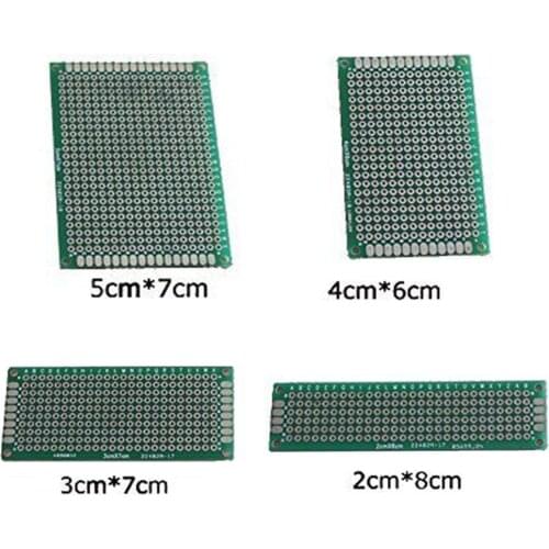 20pcs 5x7 4x6 3x7 2x8cm Double Side Prototype Diy Universal Printed Circuit Diy Electronics Kit PCB Board Protoboard For arduino