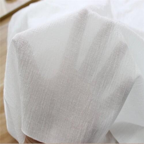 200cm x 125cm White Crepe Cotton Fabric Crepe Fabric Soft Cloth for Baby Handwork Summer Dress Clothes Blouse Fabric Tela