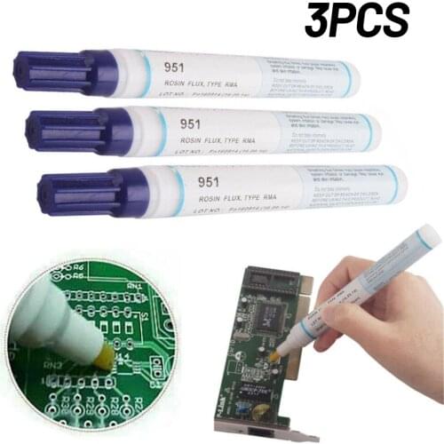 3x Solder Flux Pen Flux Grease PCB Paste Resin-free Solarcell Soldering
