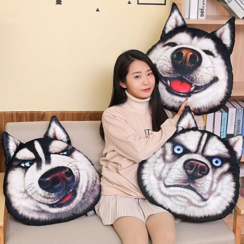 40/50cm plush lifelike 3d simulation Expressive Husky doll stuffed soft Pillow cushion good quality christmas gift for friend