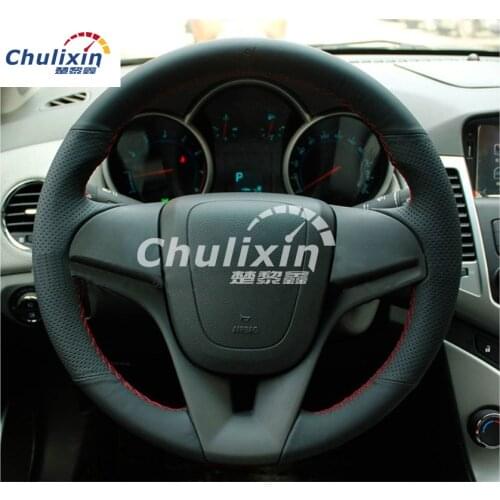 Sew-on genuine leather car steering wheel cover Car accessories For Chevrolet Cruze sedan hatchback 2009 2010 2011 2012 2013
