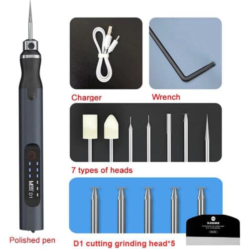 MaAnt D1 Smart Electric Polishing Pen For Phone LCD Screen Residue OCA Glue Adhesive Remover Cutter Shovel Clean Repair Tool Kit