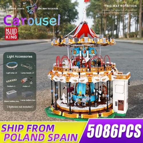 MOULD KING Building Blocks Creative Toys The MKingLand Carousel Playground model Assembly Bricks Kid DIY Toys Christmas Gifts