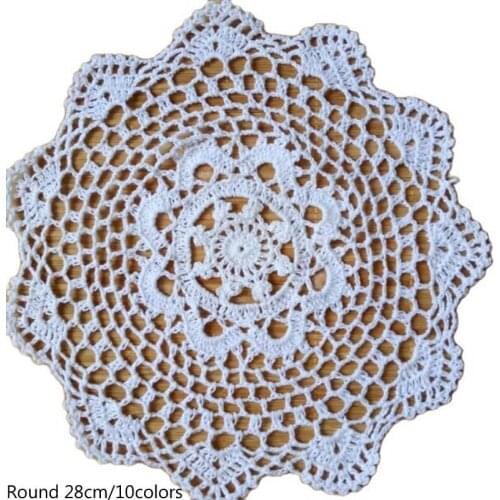 NEW Lace Round cotton table place mat crochet coffee placemat pad Christmas glass drink coaster cup mug tea dining doily kitchen