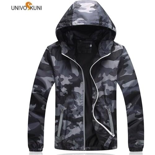 UNIVOS KUNI 2019 Mens Casual Jacket Slim Fit Sports Hooded Camouflage Coat Fashion Brand Wild Street Big Size 4XL Q6067