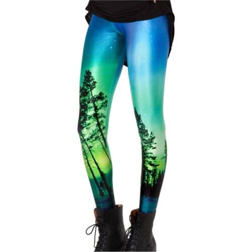 Female clothing autumn summer Slim Leggins Sexy Women Polyester Leggings Fitness Workout Trousers 3D Print forest Pants