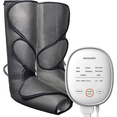 KLASVSA Pressotherapy Leg Massager Air Compression Circulation Foot and Calf Massage Handheld Controller 2 Modes 3 Intensities