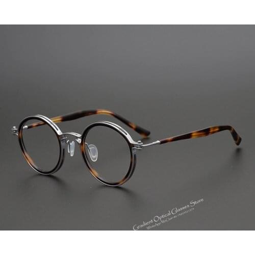 Japanese Handmade Eyewear Retro Round Glasses Frame For Men And Women Optics Titanium Ultra Light Prescription Myopia Eyeglasses